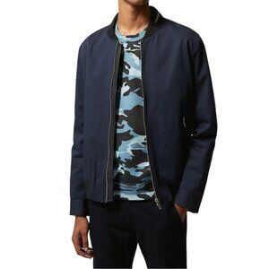 The Kooples Mens Navy Black Bomber Zippered